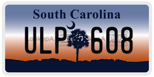ULP608 license plate in South Carolina