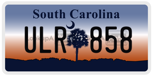 ULR858 license plate in South Carolina