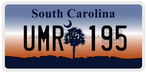 UMR195 license plate in South Carolina