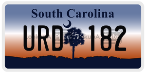 URD182  license plate in SC