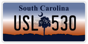 USL530  license plate in SC