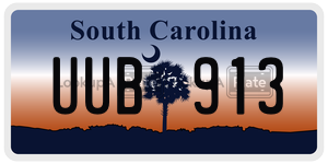 UUB913 license plate in South Carolina