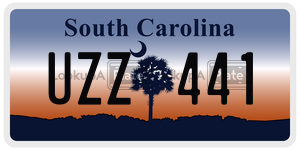 UZZ441 license plate in South Carolina