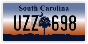 UZZ698  license plate in SC