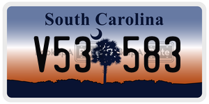 V53583  license plate in SC