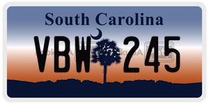 VBW245  license plate in SC