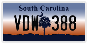 VDW388  license plate in SC
