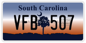 VFB507  license plate in SC