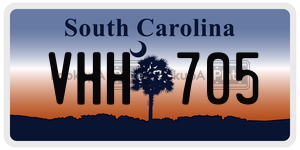 VHH705 license plate in South Carolina