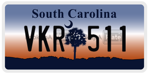 VKR511 license plate in South Carolina