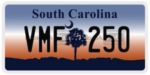 VMF250 license plate in South Carolina