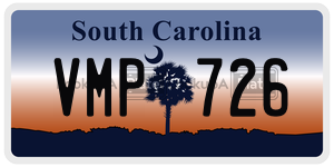 VMP726 license plate in South Carolina