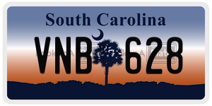 VNB628 license plate in South Carolina