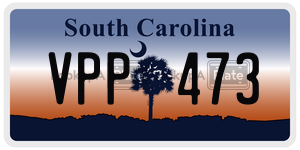 VPP473 license plate in South Carolina