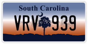 VRV939 license plate in South Carolina