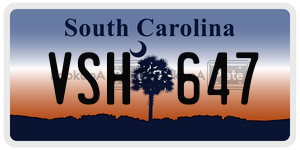 VSH647 license plate in South Carolina