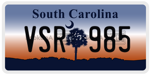 VSR985 license plate in South Carolina