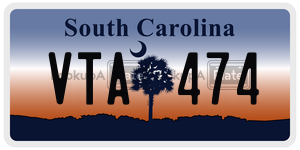 VTA474  license plate in SC
