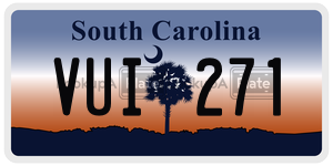 VUI271 license plate in South Carolina
