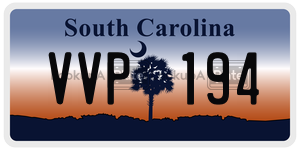 VVP194 license plate in South Carolina