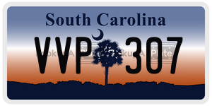 VVP307  license plate in SC