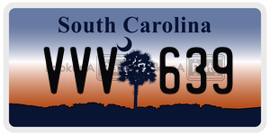 VVV639 license plate in South Carolina