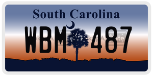 WBM487  license plate in SC