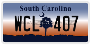 WCL407  license plate in SC