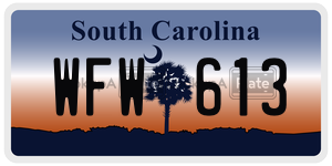 WFW613 license plate in South Carolina