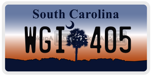 WGI405  license plate in SC