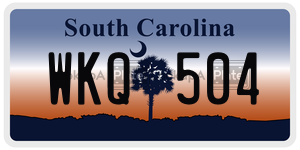 WKQ504 license plate in South Carolina