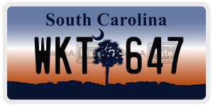WKT647 license plate in South Carolina