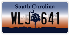 WLJ641 license plate in South Carolina