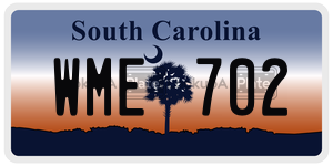 WME702  license plate in SC
