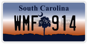 WMF914 license plate in South Carolina