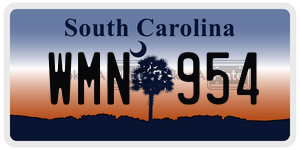 WMN954  license plate in SC