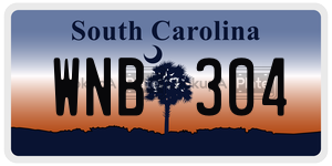WNB304 license plate in South Carolina