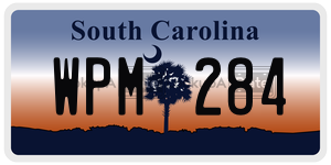 WPM284 license plate in South Carolina