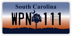 WPN111 license plate in South Carolina