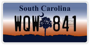WQW841 license plate in South Carolina