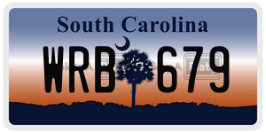 WRB679  license plate in SC