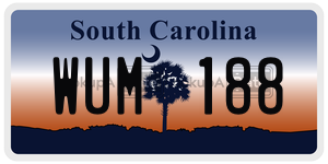 WUM188 license plate in South Carolina