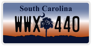 WWX440 license plate in South Carolina
