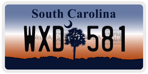 WXD581 license plate in South Carolina
