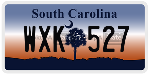 WXK527 license plate in South Carolina