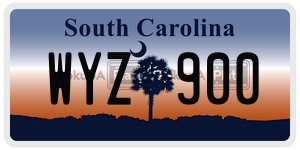 WYZ900 license plate in South Carolina