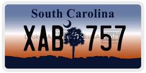 XAB757 license plate in South Carolina