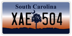 XAE504 license plate in South Carolina
