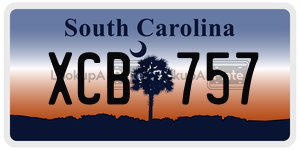 XCB757 license plate in South Carolina