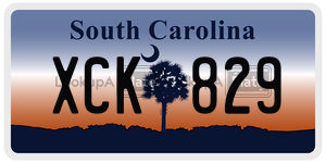 XCK829  license plate in SC